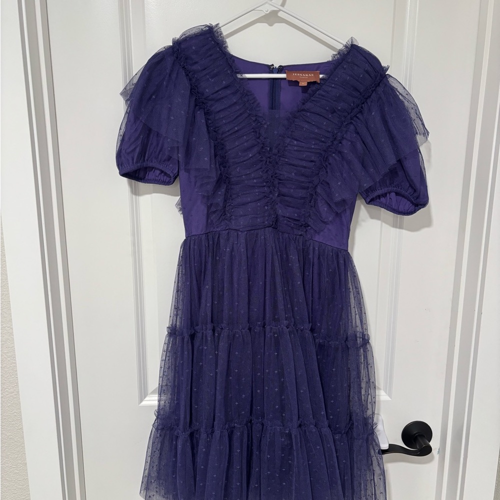 JessaKae Purple Ruffled Mini Dress (S)